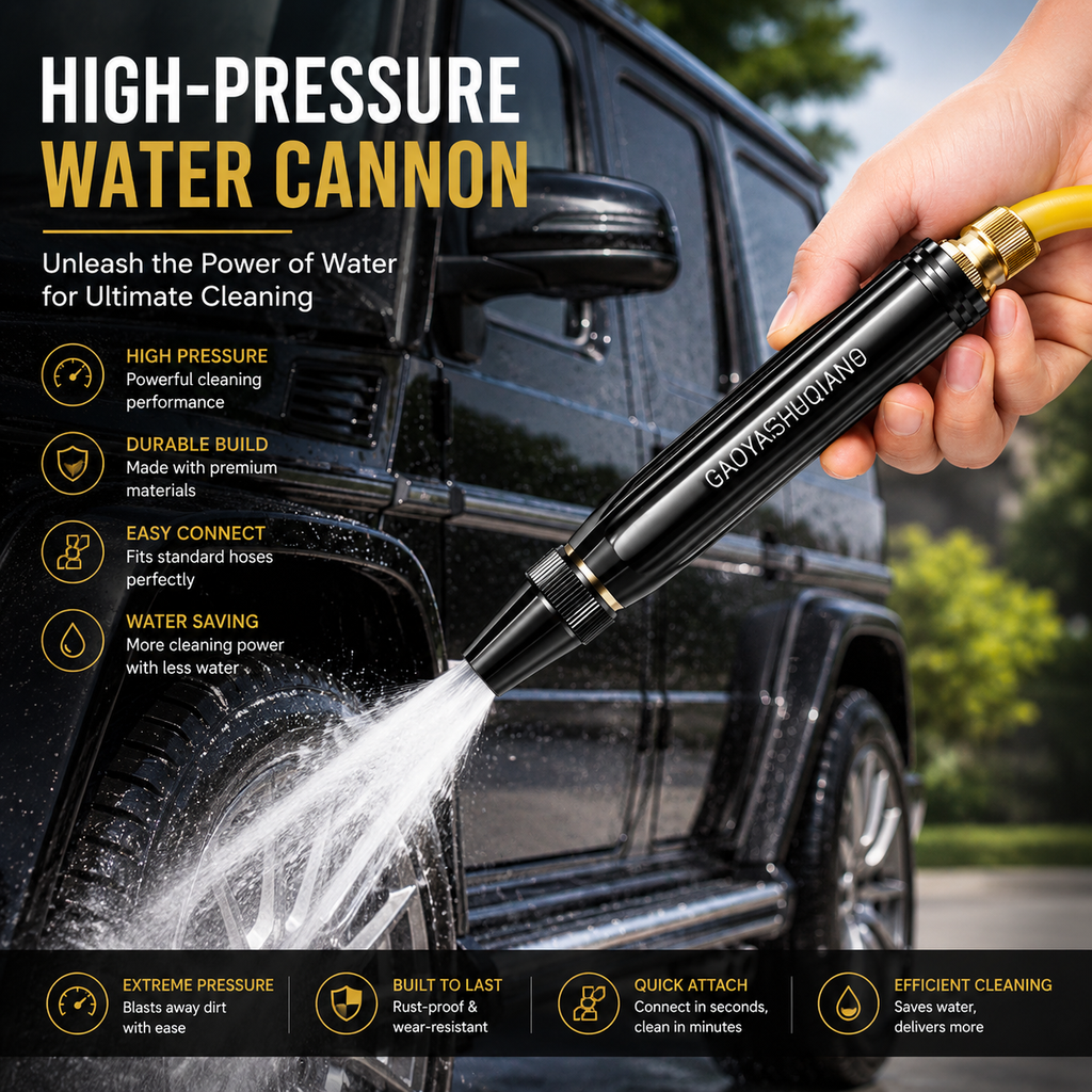 Portable High Pressure Washing Water Gun Car Wash Nozzle Adjustable Nipple Type Direct Spray Home Garden Shower Watering Hose