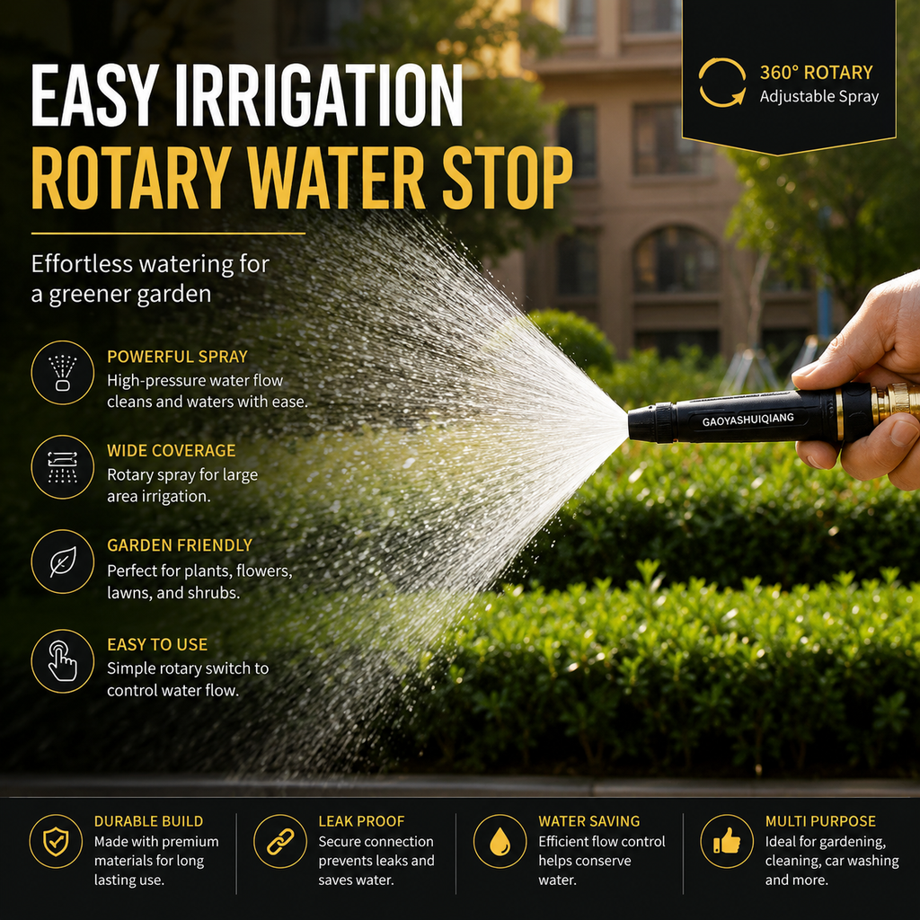 Portable High Pressure Washing Water Gun Car Wash Nozzle Adjustable Nipple Type Direct Spray Home Garden Shower Watering Hose